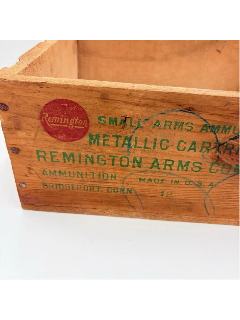 Remington Hi-Speed .22 LR Wooden Ammo Crate Box #1622 DuPont Kleanbore USA